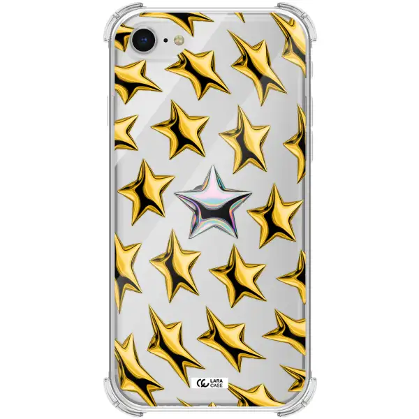 a group of gold stars Apple iPhone se 2020 Clear PC Case