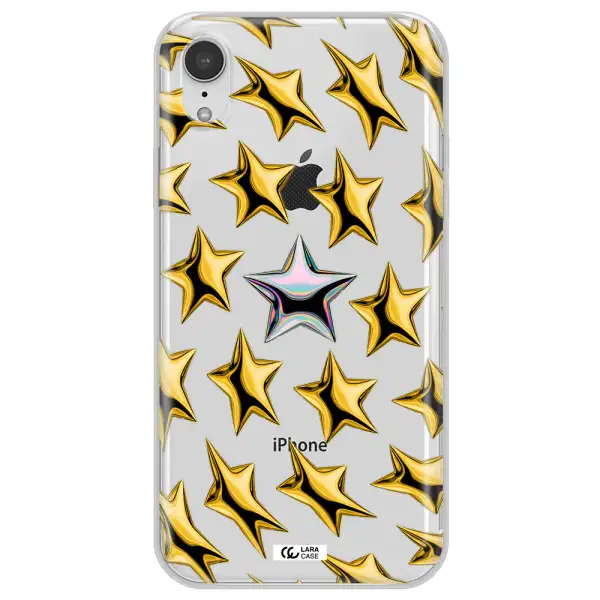 a group of gold stars Apple iPhone XR Clear TPU Case
