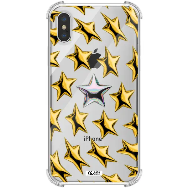 a group of gold stars Apple iPhone XS max Clear PC Case