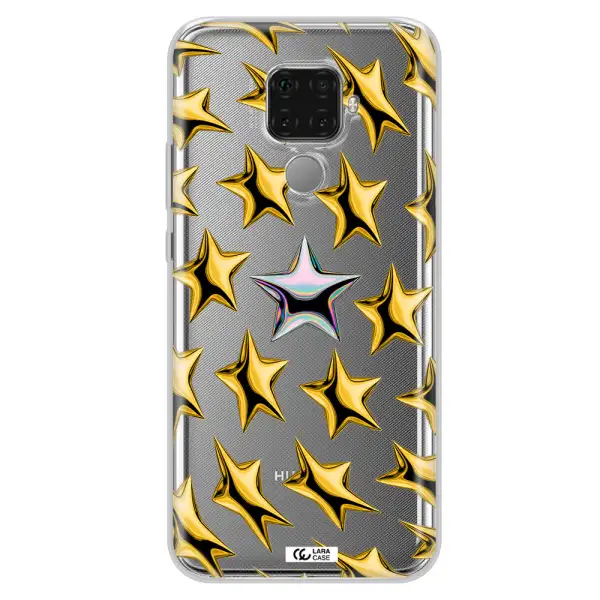 a group of gold stars Huawei Mate 30 Lite Clear TPU Case