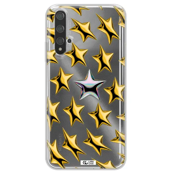 a group of gold stars Huawei Nova 5t Clear TPU Case