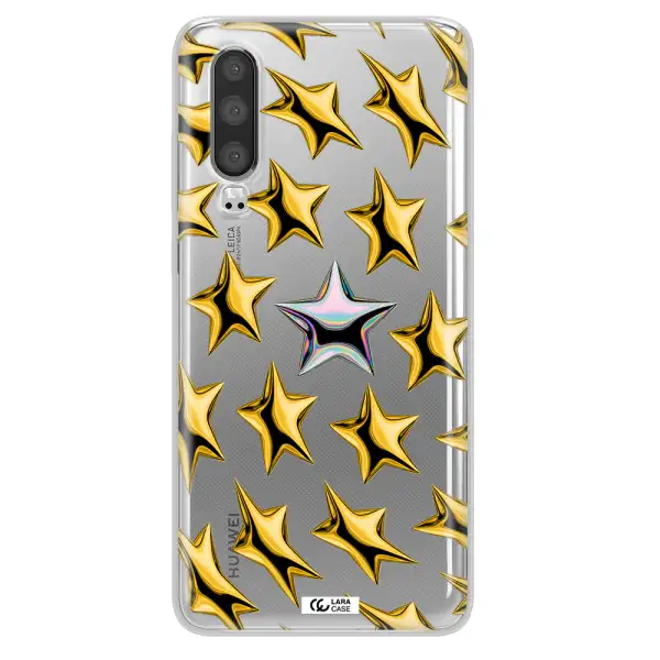 a group of gold stars Huawei P30 Clear TPU Case