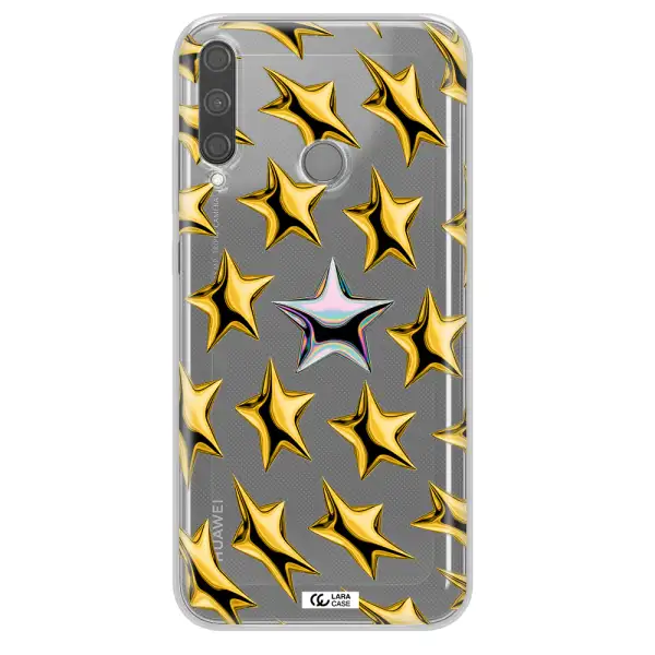 a group of gold stars Huawei P40 Lite E Clear TPU Case