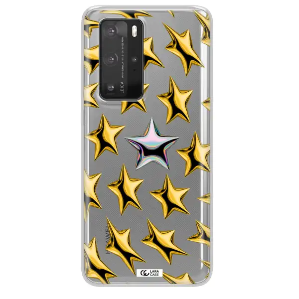a group of gold stars Huawei P40 Pro Clear TPU Case