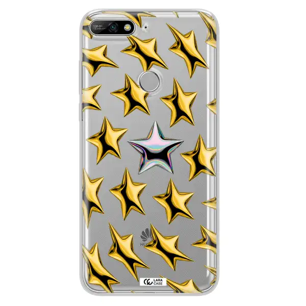 a group of gold stars Huawei Y7 2018 Clear TPU Case