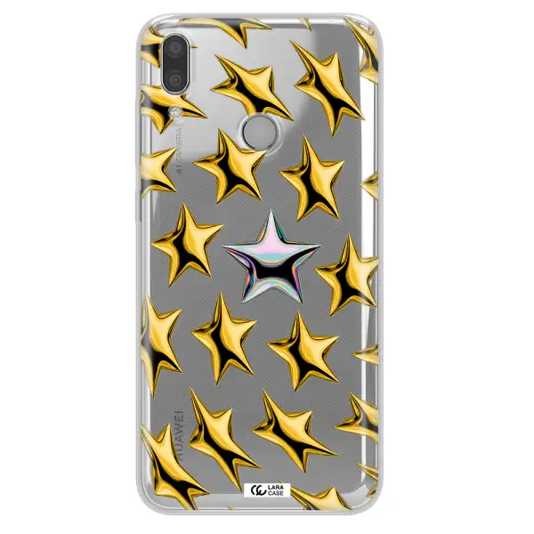 a group of gold stars Huawei Y7 2019 Clear TPU Case