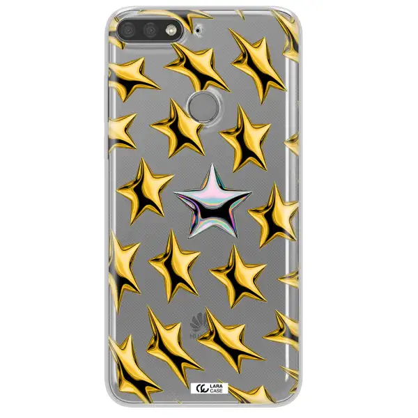 a group of gold stars Huawei Y7 Prime 2018 Clear TPU Case