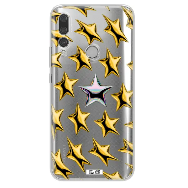 a group of gold stars Huawei Y9 Prime 2019 Clear TPU Case