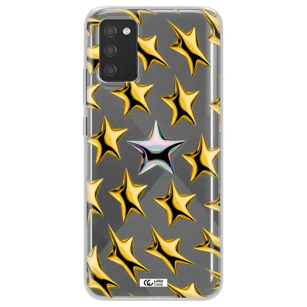 a group of gold stars Samsung A02S Clear TPU Case