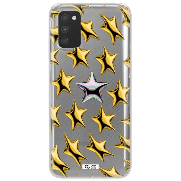a group of gold stars Samsung A03S Clear TPU Case