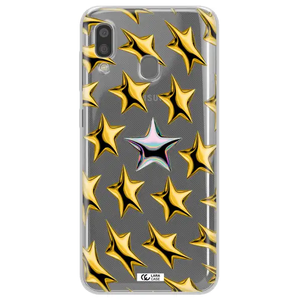 a group of gold stars Samsung A20 Clear TPU Case