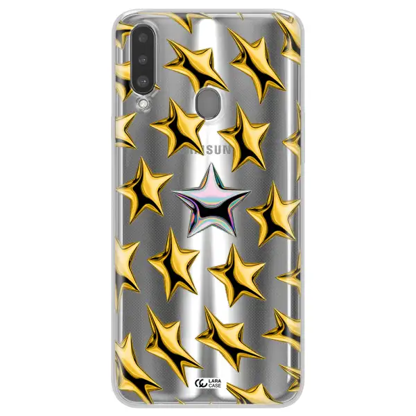 a group of gold stars Samsung A20S Clear TPU Case