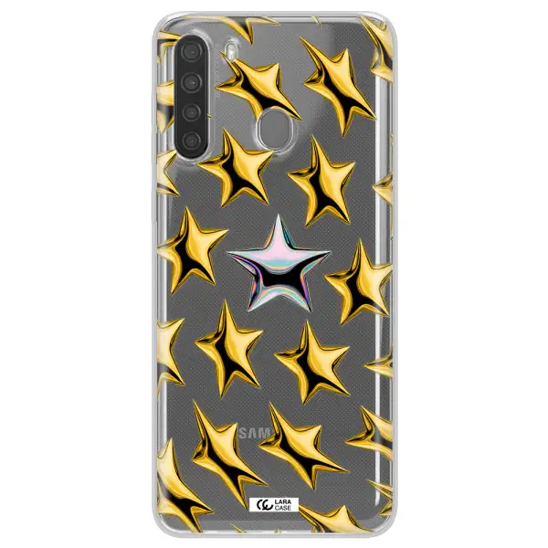 a group of gold stars Samsung A21 Clear TPU Case