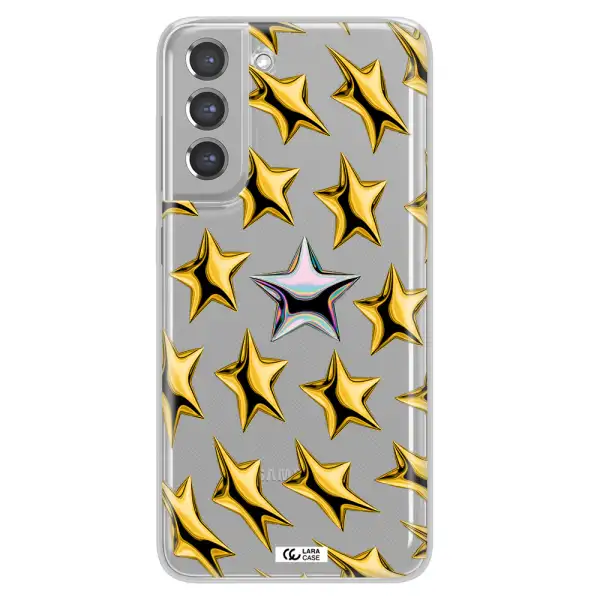 a group of gold stars Samsung A21 Fe Clear TPU Case