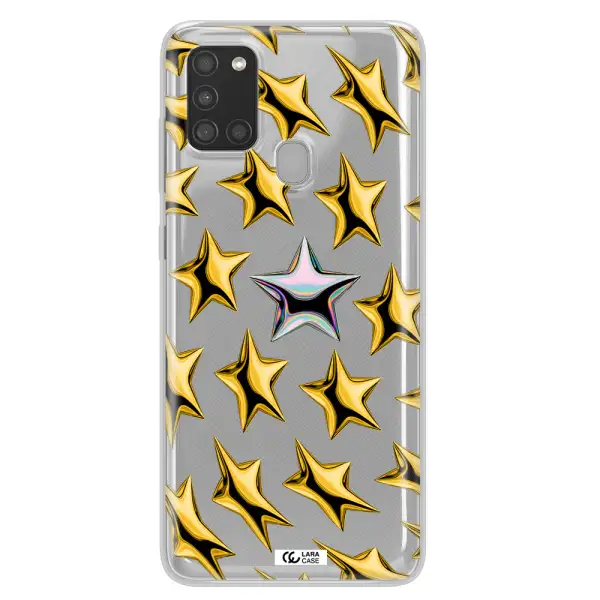 a group of gold stars Samsung A21S Clear TPU Case