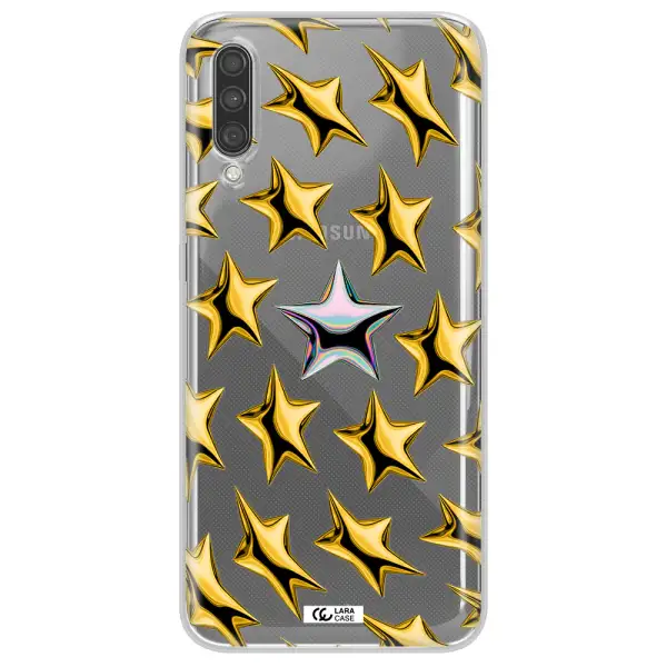 a group of gold stars Samsung A30S Clear TPU Case