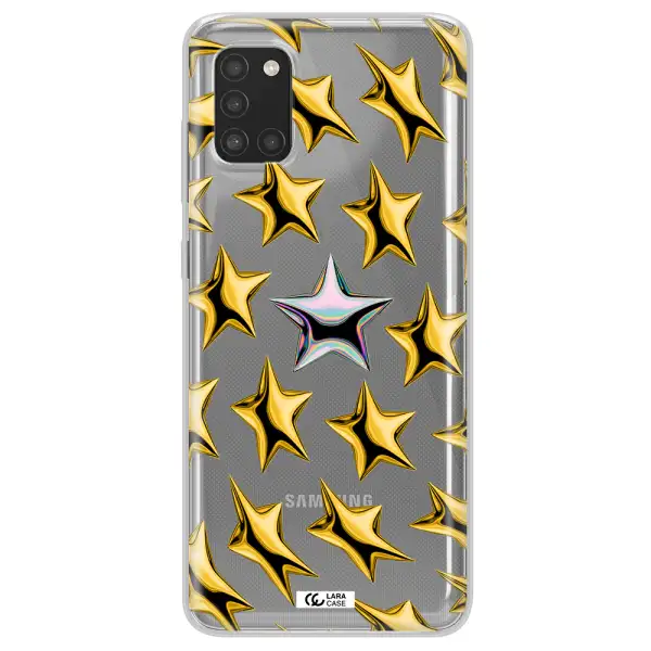 a group of gold stars Samsung A31 Clear TPU Case