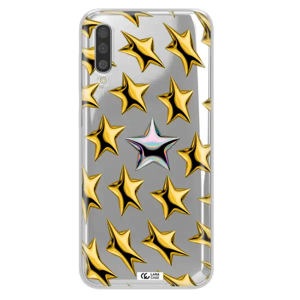 a group of gold stars Samsung A50 Clear TPU Case