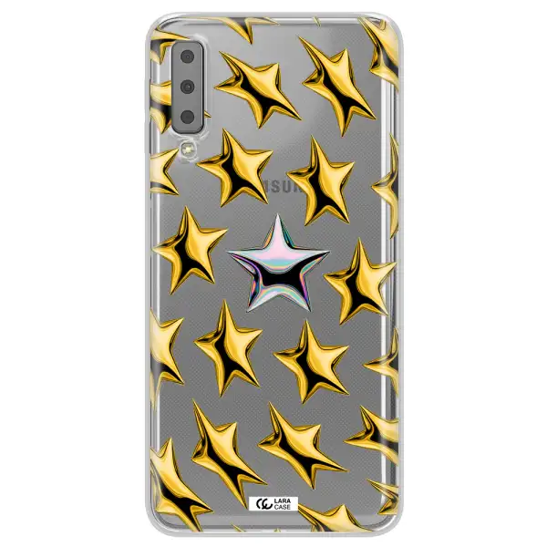 a group of gold stars Samsung A7 2018 Clear TPU Case