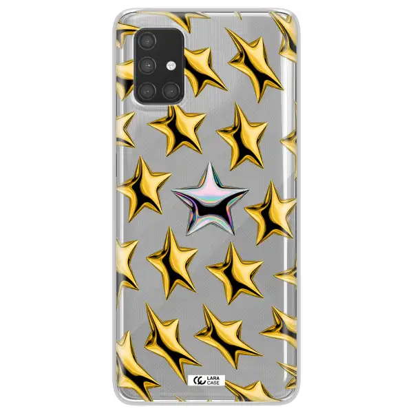 a group of gold stars Samsung A71 Clear TPU Case