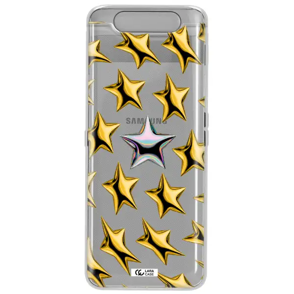 a group of gold stars Samsung A80 Clear TPU Case