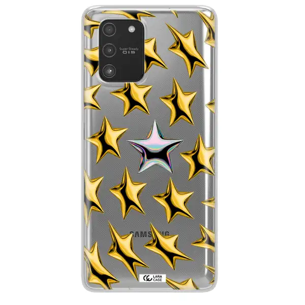 a group of gold stars Samsung A91 Clear TPU Case