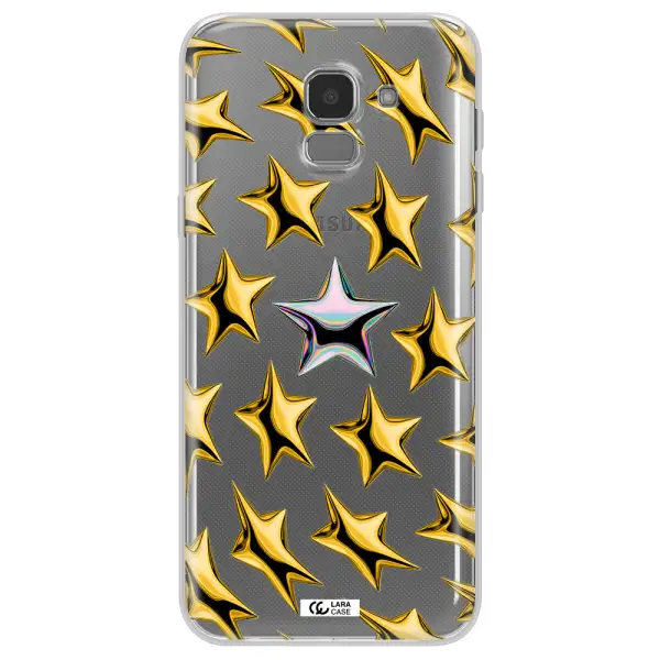 a group of gold stars Samsung J6 Clear TPU Case
