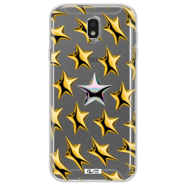 a group of gold stars Samsung J7 Pro Clear TPU Case