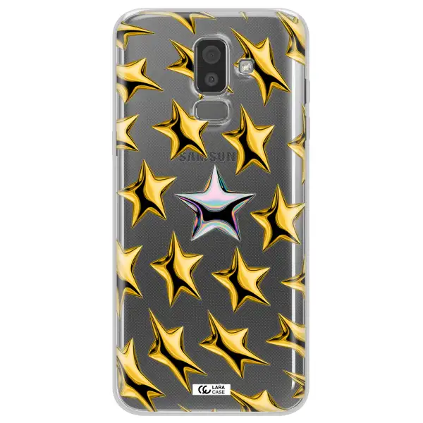 a group of gold stars Samsung J8 Clear TPU Case