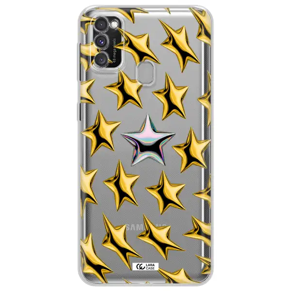 a group of gold stars Samsung M30S Clear TPU Case