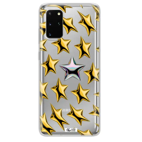 a group of gold stars Samsung S 20 Plus Clear TPU Case