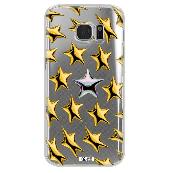a group of gold stars Samsung S 7 Clear TPU Case