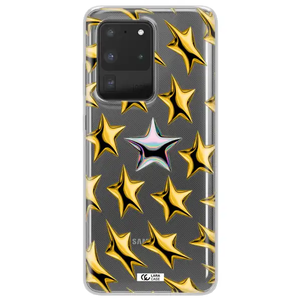 a group of gold stars Samsung S20 Ultra Clear TPU Case