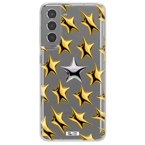 a group of gold stars Samsung S21 Clear TPU Case