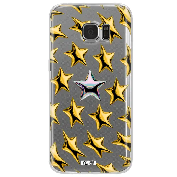 a group of gold stars Samsung S7 Edge Clear TPU Case