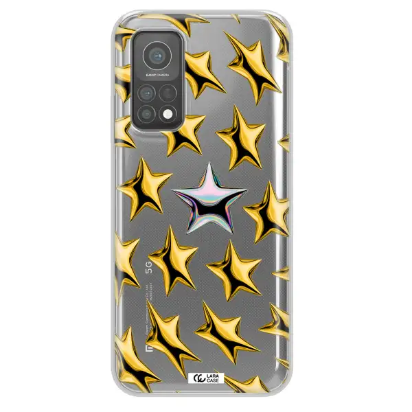 a group of gold stars Xiaomi Mi 10 T Pro Clear TPU Case