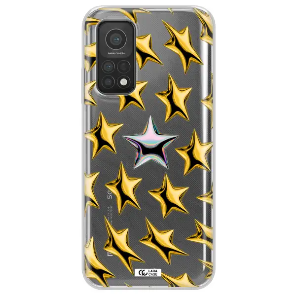 a group of gold stars Xiaomi Mi 10T Clear TPU Case