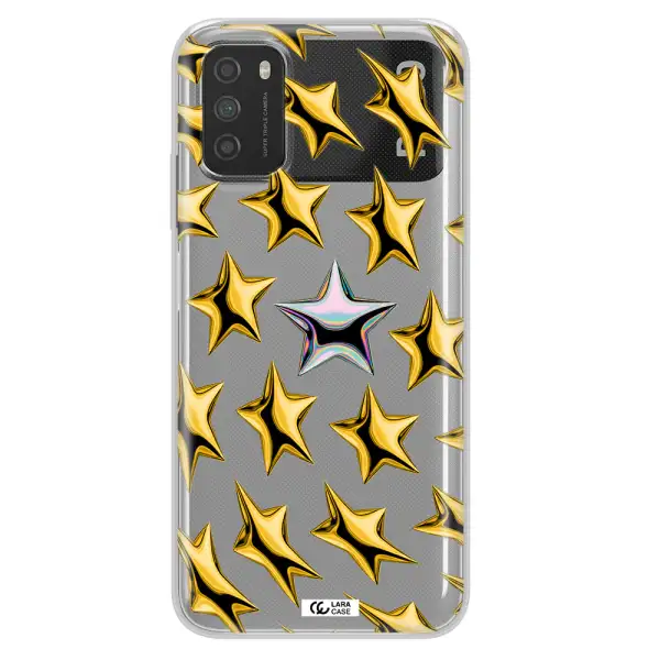 a group of gold stars Xiaomi Poco M3 Clear TPU Case