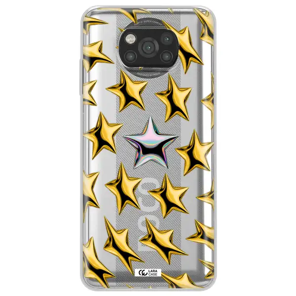 a group of gold stars Xiaomi Poco X3 Clear TPU Case