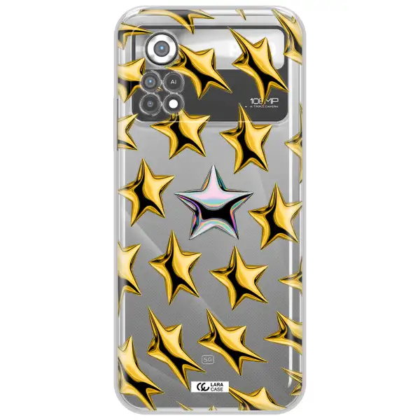 a group of gold stars Xiaomi Poco X4 Pro Clear TPU Case
