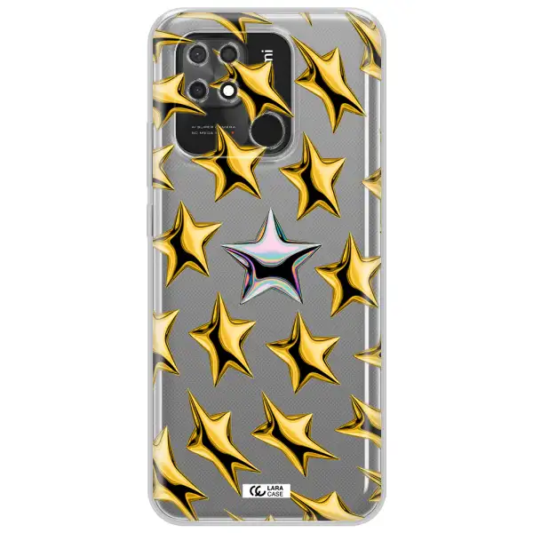 a group of gold stars Xiaomi Redmi 10C Clear TPU Case