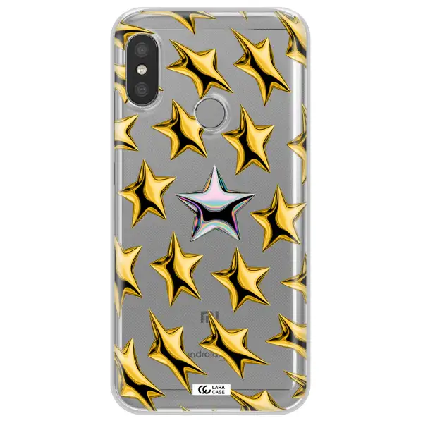 a group of gold stars Xiaomi Redmi 6 Pro Clear TPU Case