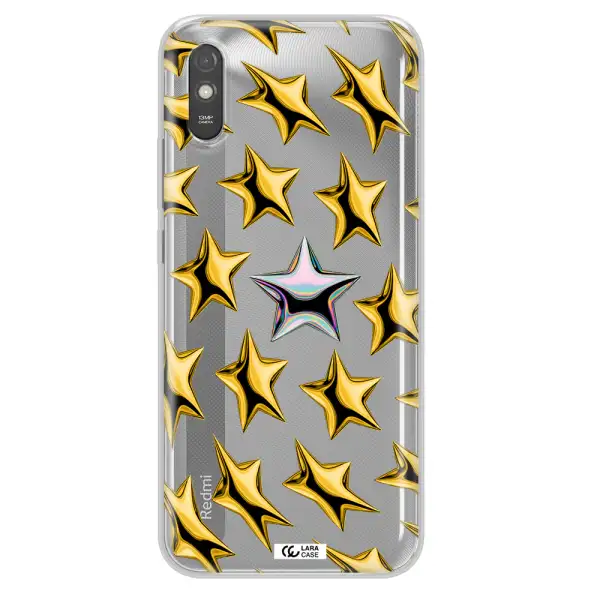 a group of gold stars Xiaomi Redmi 9A Clear TPU Case