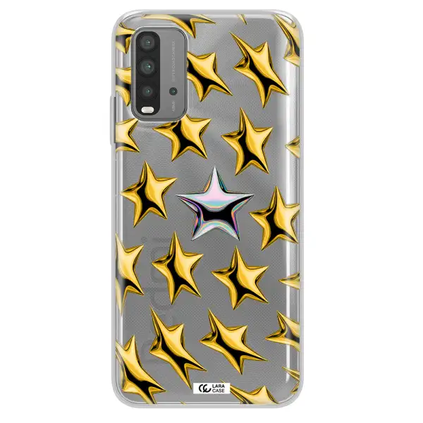 a group of gold stars Xiaomi Redmi 9T Clear TPU Case