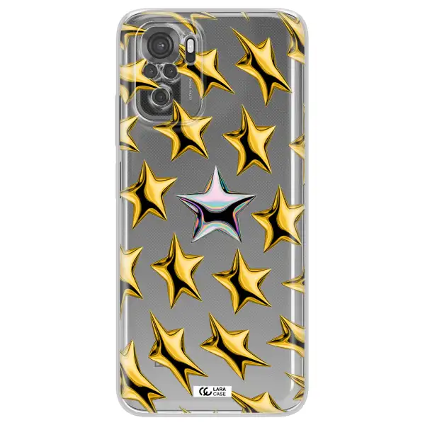 A Group Of Gold Stars Xiaomi Redmi Note 10S Clear Tpu Case