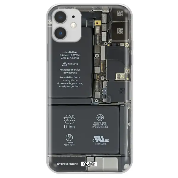 A Close-Up Of A Cell Phone Battery Apple Iphone 11 Clear Tpu Case