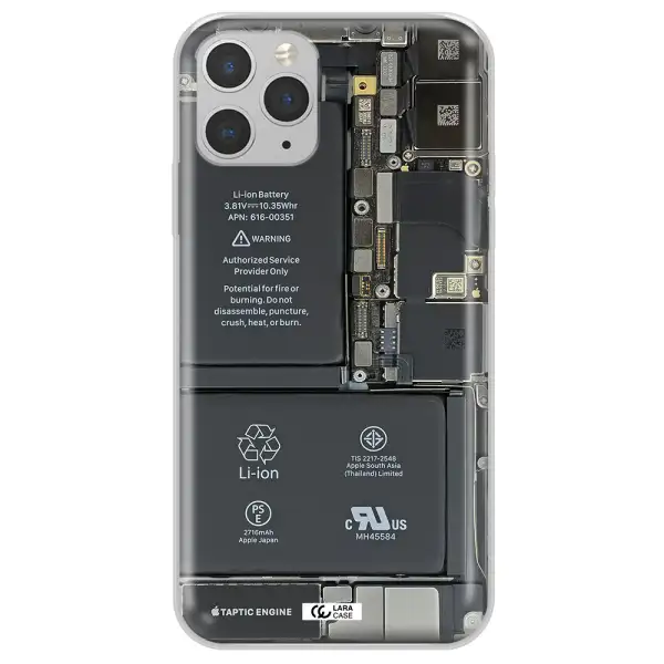 A Close-Up Of A Cell Phone Battery Apple Iphone 11 Pro Clear Tpu Case