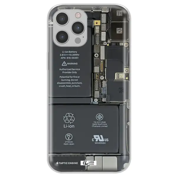 A Close-Up Of A Cell Phone Battery Apple Iphone 12 Pro Max Clear Tpu Case
