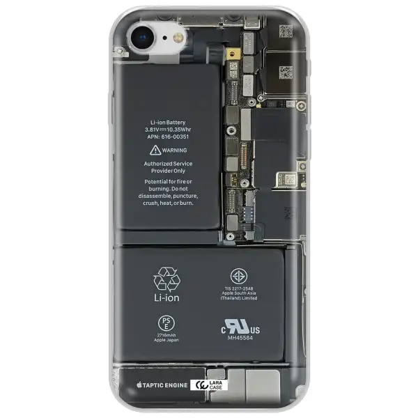 A Close-Up Of A Cell Phone Battery Apple Iphone Se 2020 Clear Tpu Case