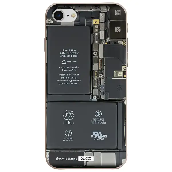 a close-up of a cell phone battery Apple iPhone se 2020 Silicone Stone Case